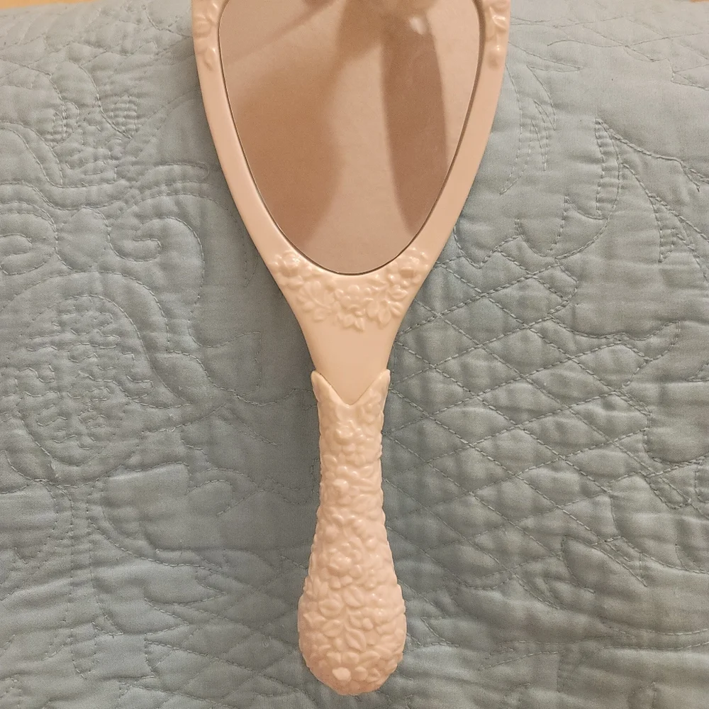 Avon Red and Pink Floral Vanity Mirror